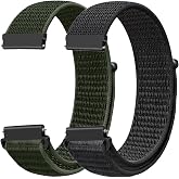 FTYQUEE 2 Pack Nylon Watch Bands Compatible with 16mm 18mm 19mm 20mm 22mm Watch Bands Quick Release Replacement Wristband, Adjustable Stretchy Straps Fabric Bands for Men Women