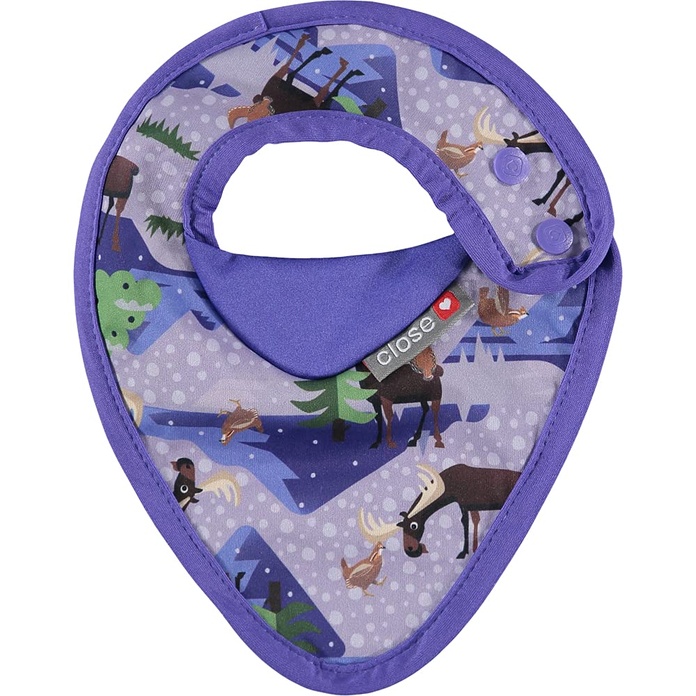 Close Pop-in Newborn 0 to 6 Months Old Bandana Unisex Baby Dribble Bib Waterproof | Stage 1 - Moose Print