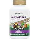 NaturesPlus Animal Parade Gold Children's Multivitamin, Grape Flavor - 120 Chewable Animal Shaped Tablets, Pack of 2 - Vegan, Gluten Free - 120 Servings