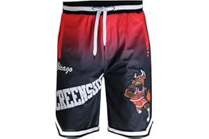 SCREENSHOT Mens Premium Urban Sreetwear Fashion Basketball Mesh Shorts - Athletic Sports Team Color 11" Inseam Jersey Shorts