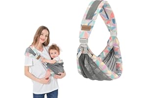 Huifen Adjustable One Shoulder Baby Carrier for Infant, Lightweight Breathable Mesh Baby Hip Carrier Portable Baby Carrier Sling for Newborn to Toddler Girl and Boy 6-40 lbs (Blue)