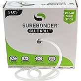 Surebonder RR-77 Full Size 77 ft. Clear All Temperature Hot Glue Stick Roll/Rope for Continuous Gluing, 7/16" x 77' - 5 lb Box
