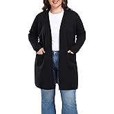 Shiaili Long Plus Size Sweater Cardigan Easy Close Open Front Coat for Women
