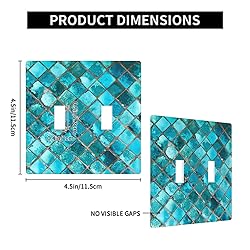 Moslion Teal Mosaic Double Toggle Wall Switch
