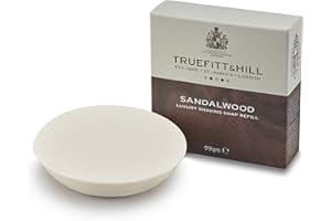Truefitt & Hill Luxury Shaving Soap Refill for Acacia Wood Bowl - Sandalwood - Hydrating, Rich Lather for a Closer, Smoother Shave, Gentle on Sensitive Skin, Perfect for Refills - 3.3 oz.