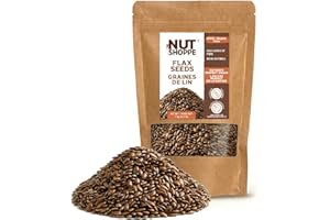 Brown Flax Seeds, Whole Raw Flaxseed, Non-GMO, Gluten-Free, High in Omega-3 and Fibre, for Smoothies, Salads, and Baking, 1kg