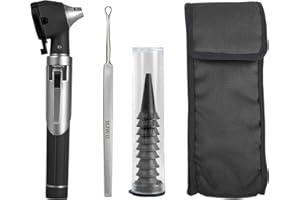 MJW Fiber Optic Mini Otoscope Ear Healthy Tool for Home use with Extra Replaceable LED Light