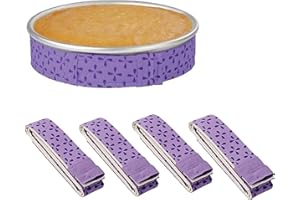 Winerming 4-Piece Bake Even Strip,Cake Pan Strips,Cake Pan Dampen Strips,Cake Pan Strips, Super Absorbent Thick Cotton,Keeps Cakes More Level and Prevents Crowning with Cleaner Edges