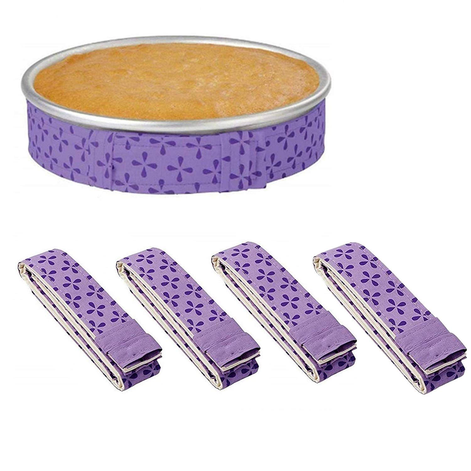 Photo 1 of 4-Piece Bake Even Strips, Super Absorbent Thick Cake Pan Dampen Strips, Keeps Cakes More Level and Prevents Crowning With Cleaner Edges