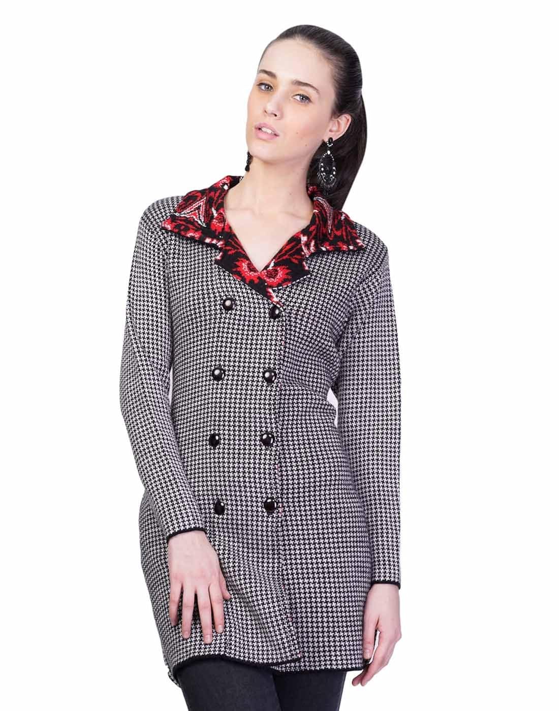 montrex black long coat for women