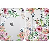 MoKo Case for New iPad (A16) 11th Generation 2025/ 10th Generation 2022, iPad 11 inch/ 10.9 inch Case with Soft TPU Translucent Frosted Back Cover, Auto Wake/Sleep, Support Touch ID,Fragrant Flowers