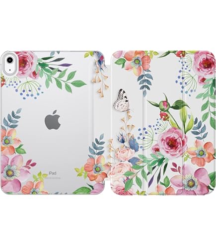 LI-LOVE IPad Case For 11 Inch 2025 & 10.9 Inch 2022 Models - Flower Design With Auto Wake/Sleep