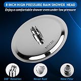 Voolan 8” High Pressure Rain Shower Head 304 Stainless Steel Chrome view 2