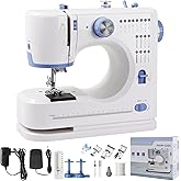 Sewing Machine for Beginners, Portable Electric Sewing Machine with 16 Stitches, Foot Pedal and Accessories Kit for Home DIY Sew Projects, Purple