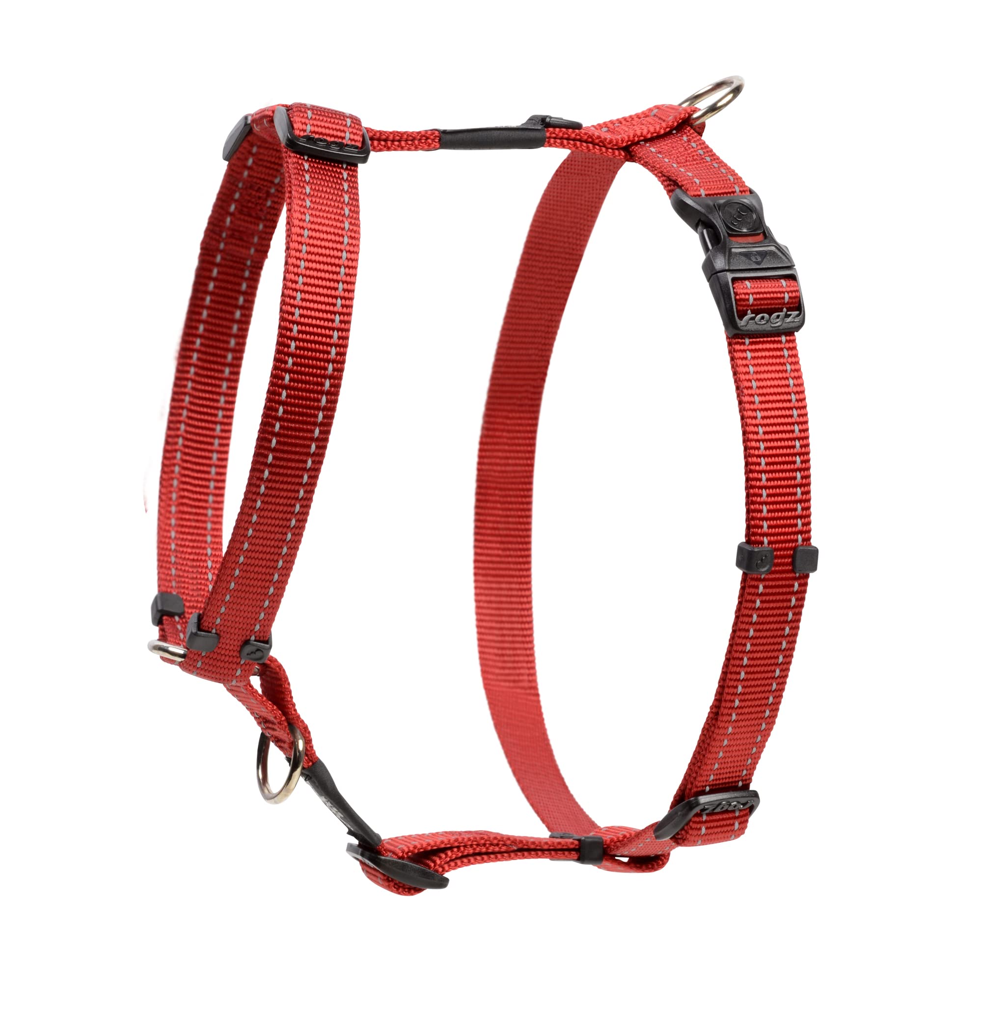 Rogz Reflective Adjustable Dog H Harness for Large Dogs; matching collar and leash available, Red — image 1