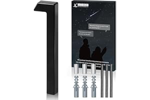 VONDERSO 6 Inch Floating House Numbers and Letters for Outside,Black Metal Modern Outdoor Address Sign for Yard Street and Mailbox, Zinc Alloy Solid Address Numbers and Letters,number 1