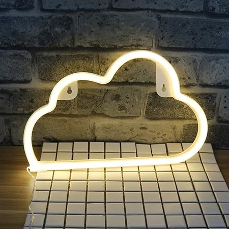 qiaofei Neon Light, LED Schild Cloud Form Decor Light, Wandleuchte Decor für Chistmas, Geburtstag, Kinder, Wohnzimmer, Hochze