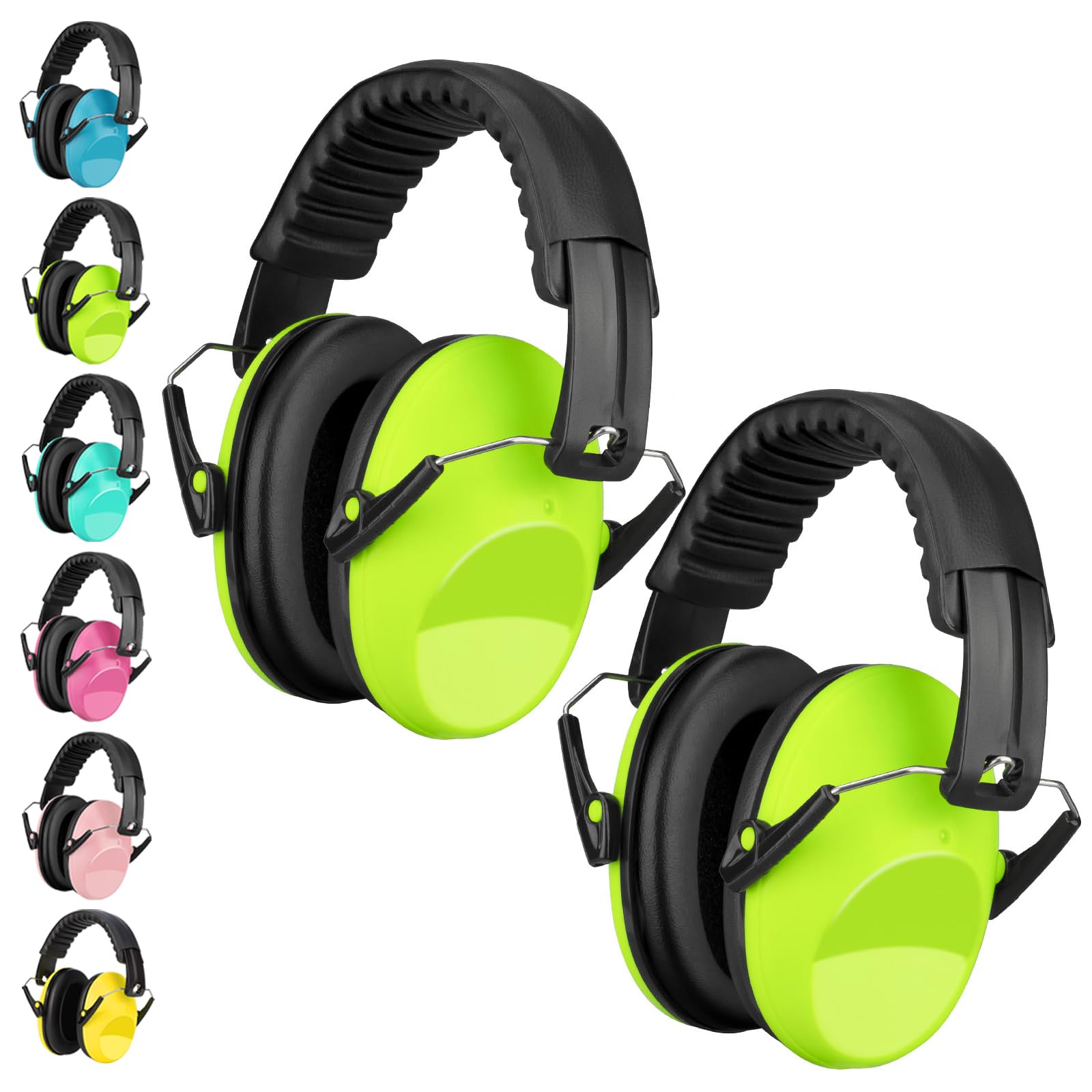 Kids Ear Defenders 2 Pack, BraveKoi Children Noise Cancelling Headphones 26dB SNR Foldable Adjustable Hearing Protection Noise Cancelling Earmuffs for Autism, Boys, Girls, Toddlers (Age 3-16 Year Old)