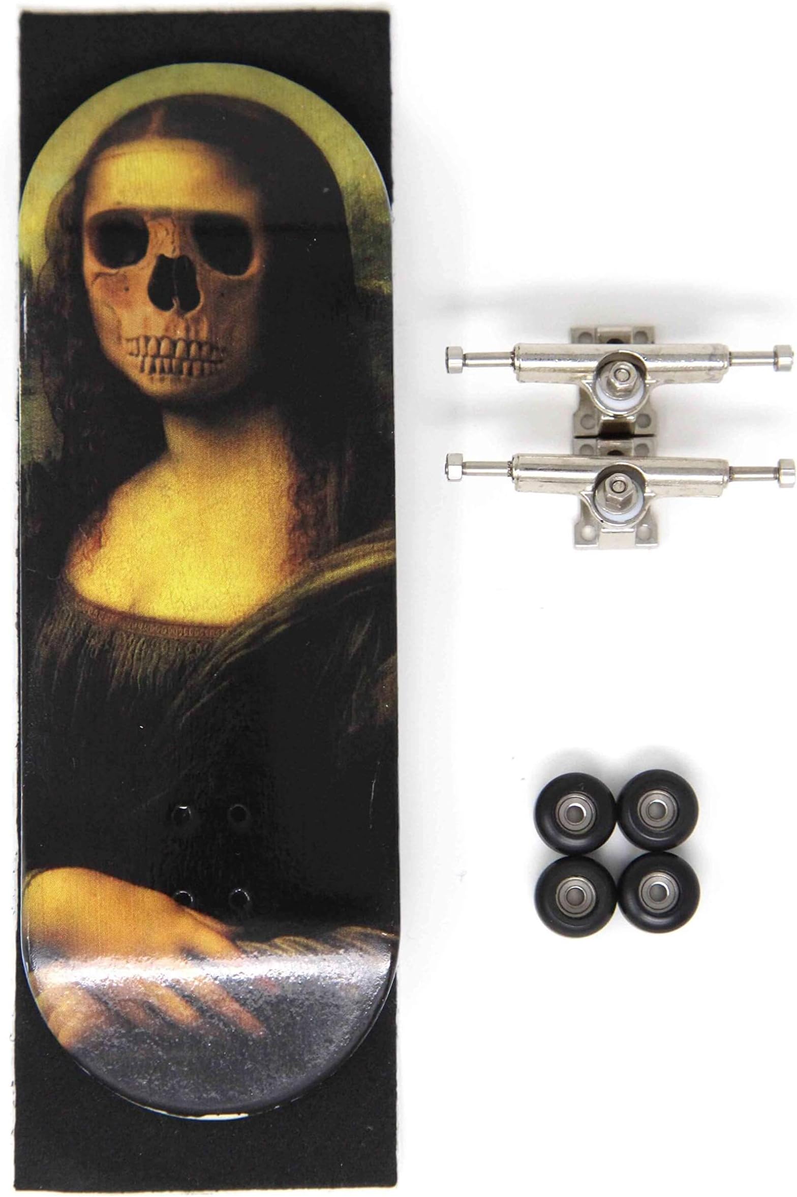 Skull Fingerboards Mona 34mm Complete Professional Wooden Fingerboard Mini Skateboard 5 PLY with CNC Bearing Wheels