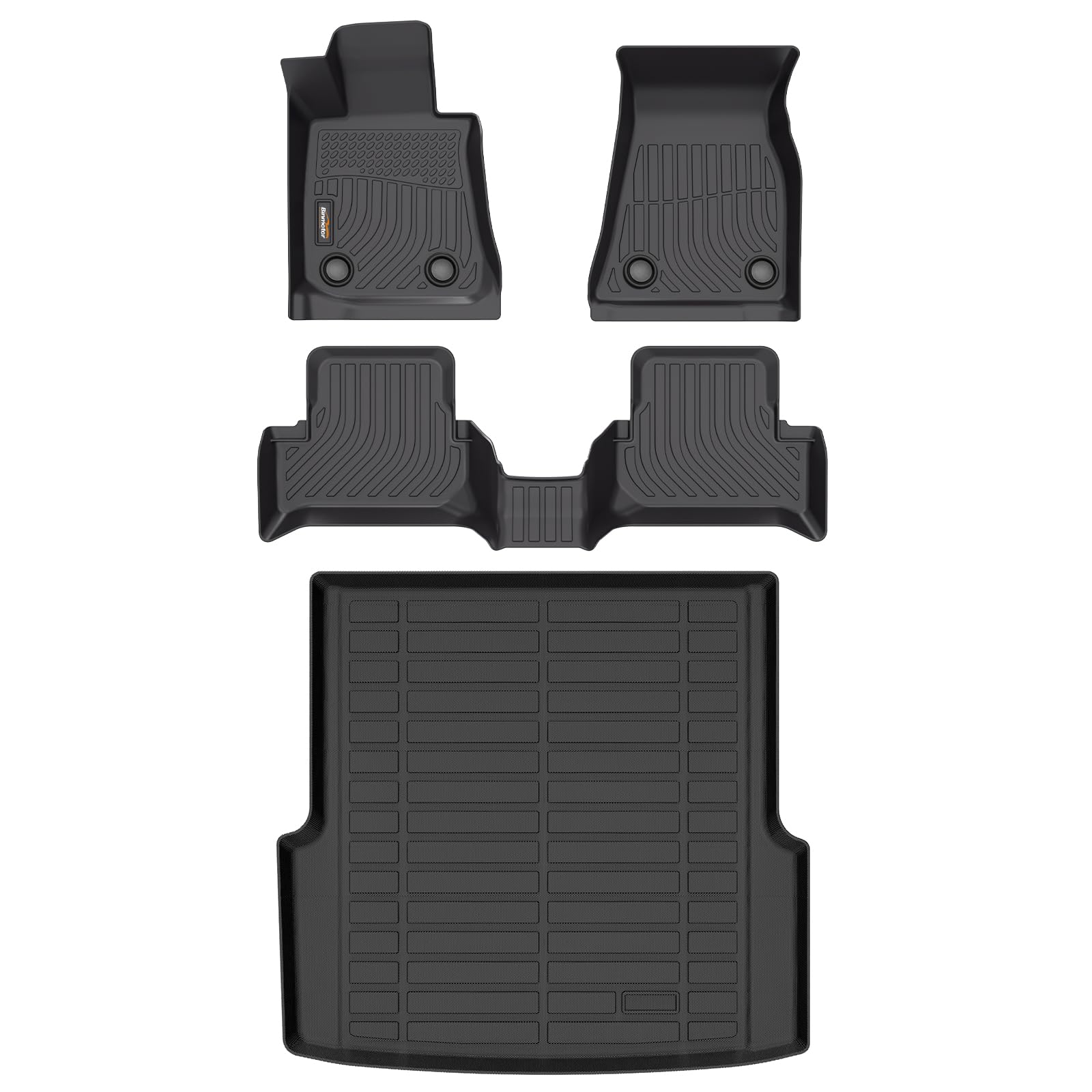 Photo 1 of Binmotor-All Weather Car Floor Mats and Cargo Liner Set for BMW I4 2022-2025, 2 Rows with Cargo Mat TPE Rubber Liners for BMW I4 Accessories-Black