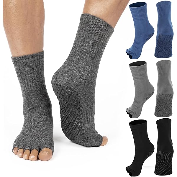 Chaussettes De Yoga Sans Orteils PBLX - Gris/noir - Taille S/M Unisexe