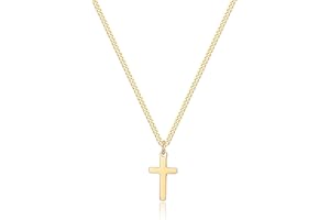 Joxevyia Cross Necklace for 14K Gold Filled Stainless Steel Small Cross Pendant with Cuban Chain Necklace Simple Faith Jewelry Christmas Gift for Men Women 16-24 Inches