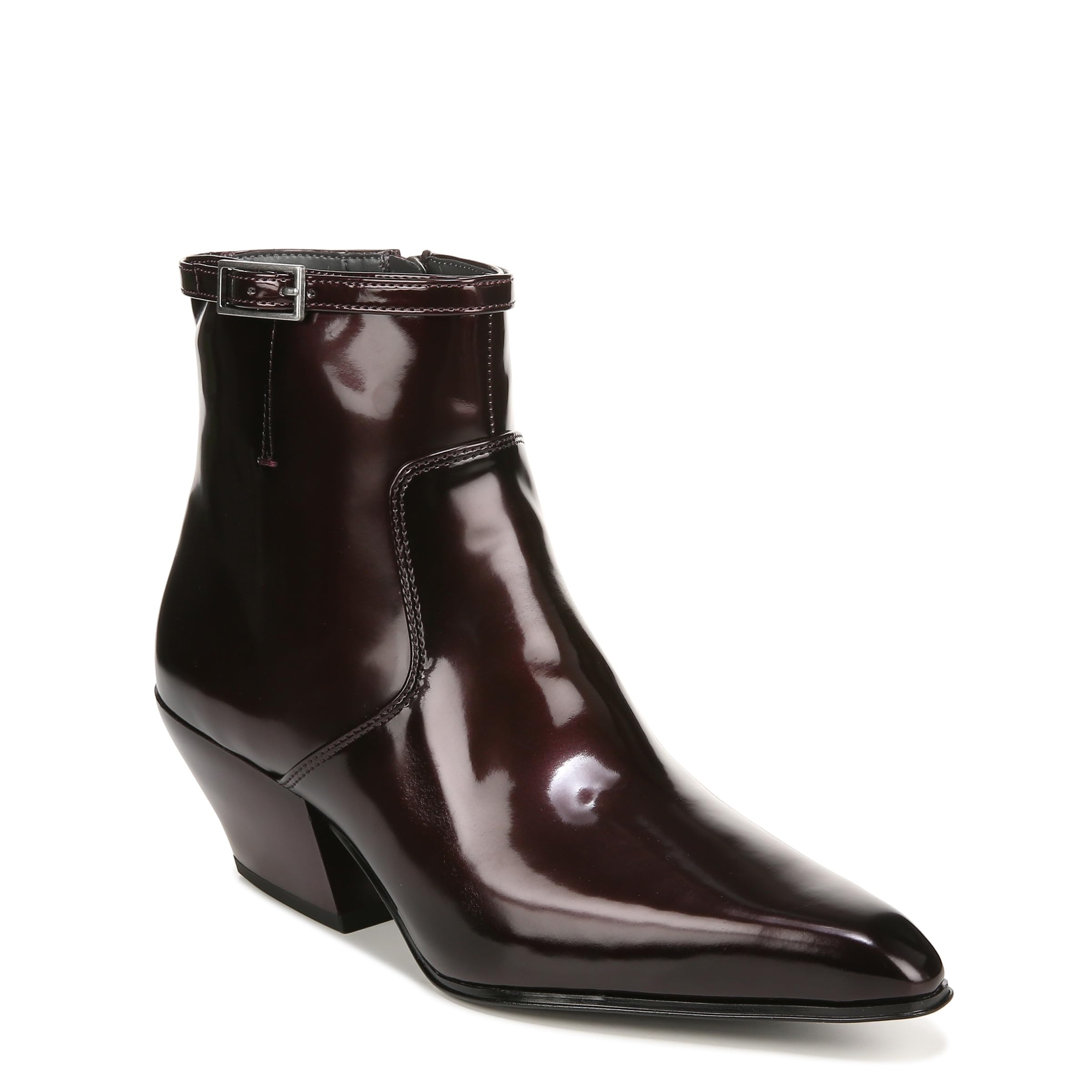 Photo 1 of Franco Sarto Womens Amber Snip Toe Ankle Booties Brown Patent Leather 7.5 M