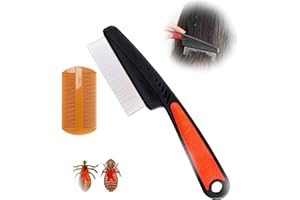  Dandruff Comb Fine Tooth Scalp Detox Comb Lice, for Women & Men, Stainless Steel Scalp Detoxing, Sweep & Massage Hair Brush