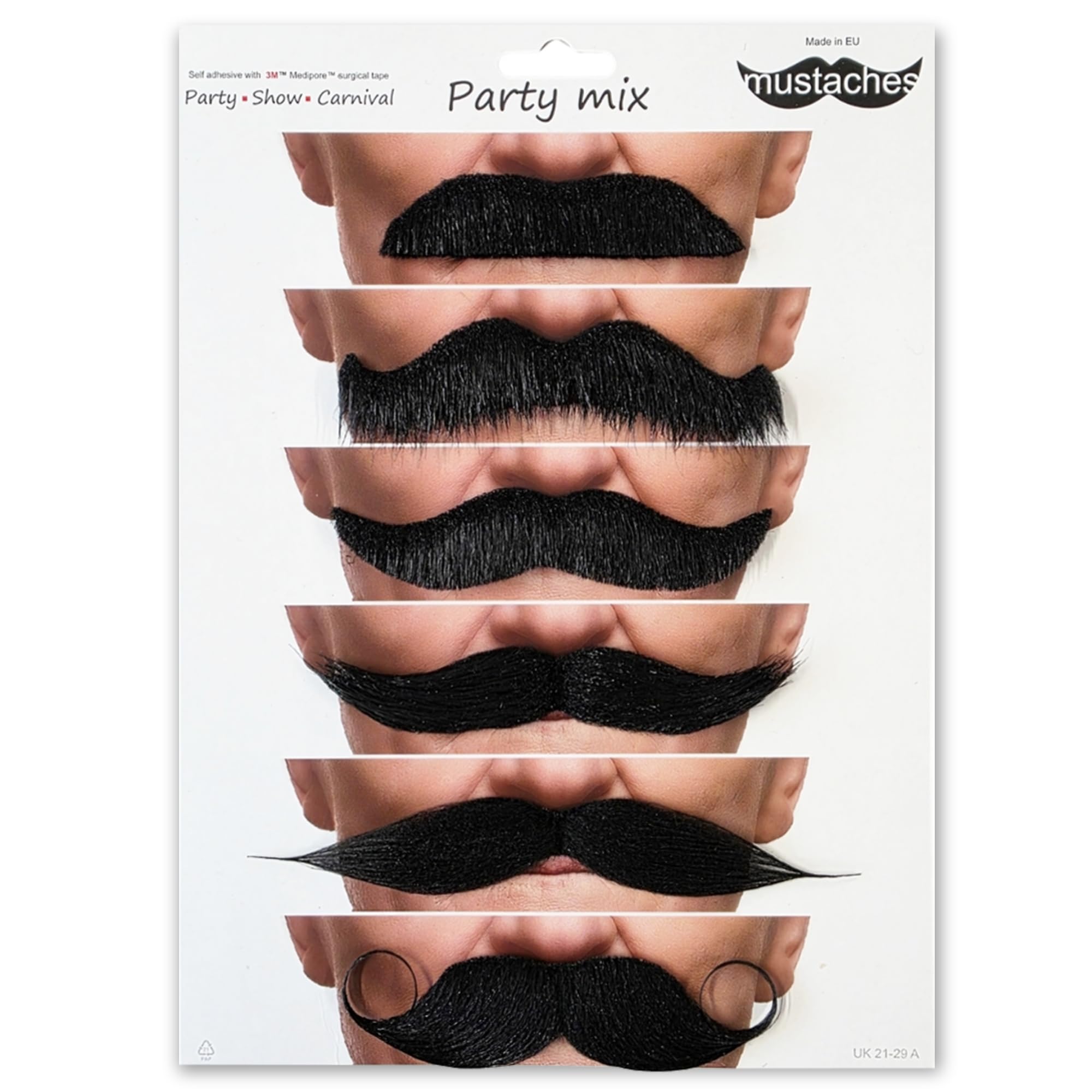Moustaches party mix (6pcs.)
