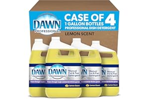 P&G PROFESSIONAL Dawn Dishwashing Liquid Soap Detergent, Bulk Degreaser Removes Greasy Foods from Pots, Pans and Dishes in Commercial Restaurant Kitchens, Lemon Scent, 1 Gal (Case of 4) (Packaging May Vary)