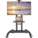 Mobile TV Cart for 32-70 Inch Flat/Curved LED/LCD/OLED TVs Rolling TV Stand with Height Adjustable Shelf Max VESA 600x400mm u