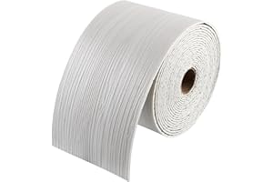 MXCELL 5M PVC Waterproof Border Wallpaper Decor, Peel and Stick Bathroom Mirror Frame Border Sticker, Self Adhesive Wall Border Covering for Bedroom Living Room Kitchen (White Maple Grain)