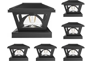 ENSLI Solar Outdoor Post Cap Lights, 6 Pack Brighter Solar Post Lights Outdoor Waterproof, Fence Post Cap Lights Solar Powered Deck Post Lights Fit 4x4 5x5 6x6 Posts for Fence Deck Garden Decoration