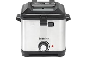 Starfrit 1.5L Compact Electric Deep Fryer - Variable Temperature - Quick-Release Magnetic Cord - Large Viewing Window - 800W