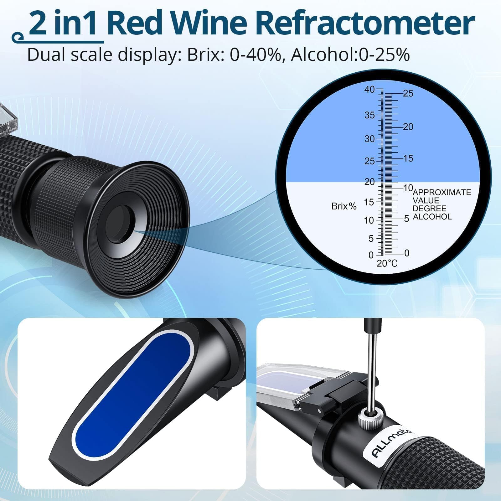 Mua ALLmeter Refractometer Handheld Refractometer Dual Scale (Brix 0-40 ...