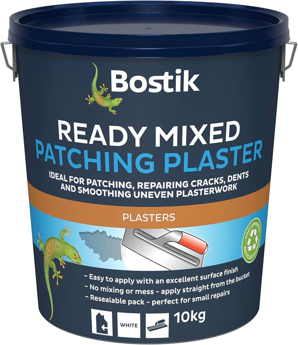 Bostik Ready Mixed Patching Plaster White 10kg - Repair Cracks Dents