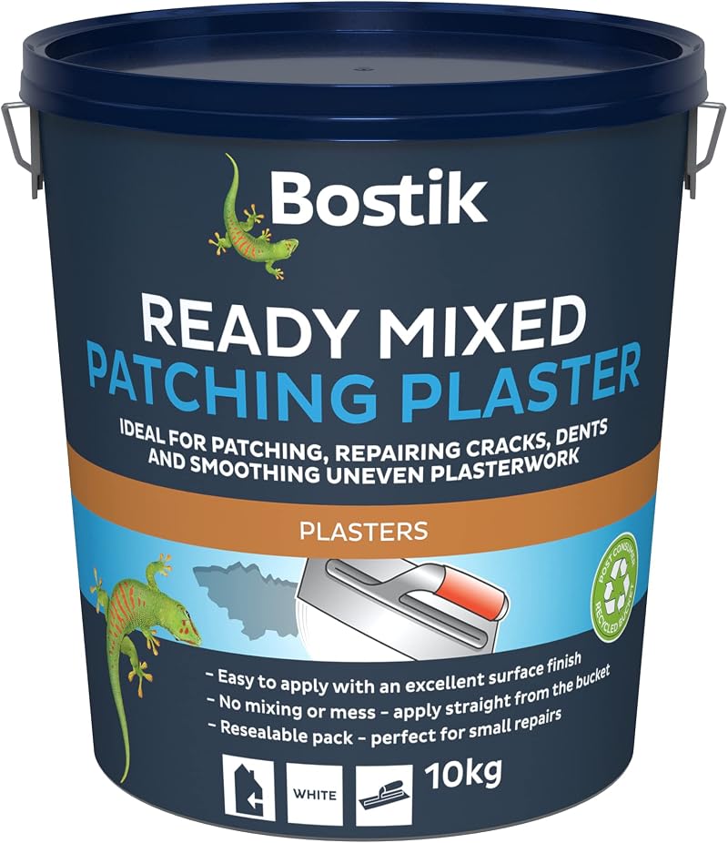 Bostik Ready Mixed Patching Plaster White 10kg - Repair Cracks Dents