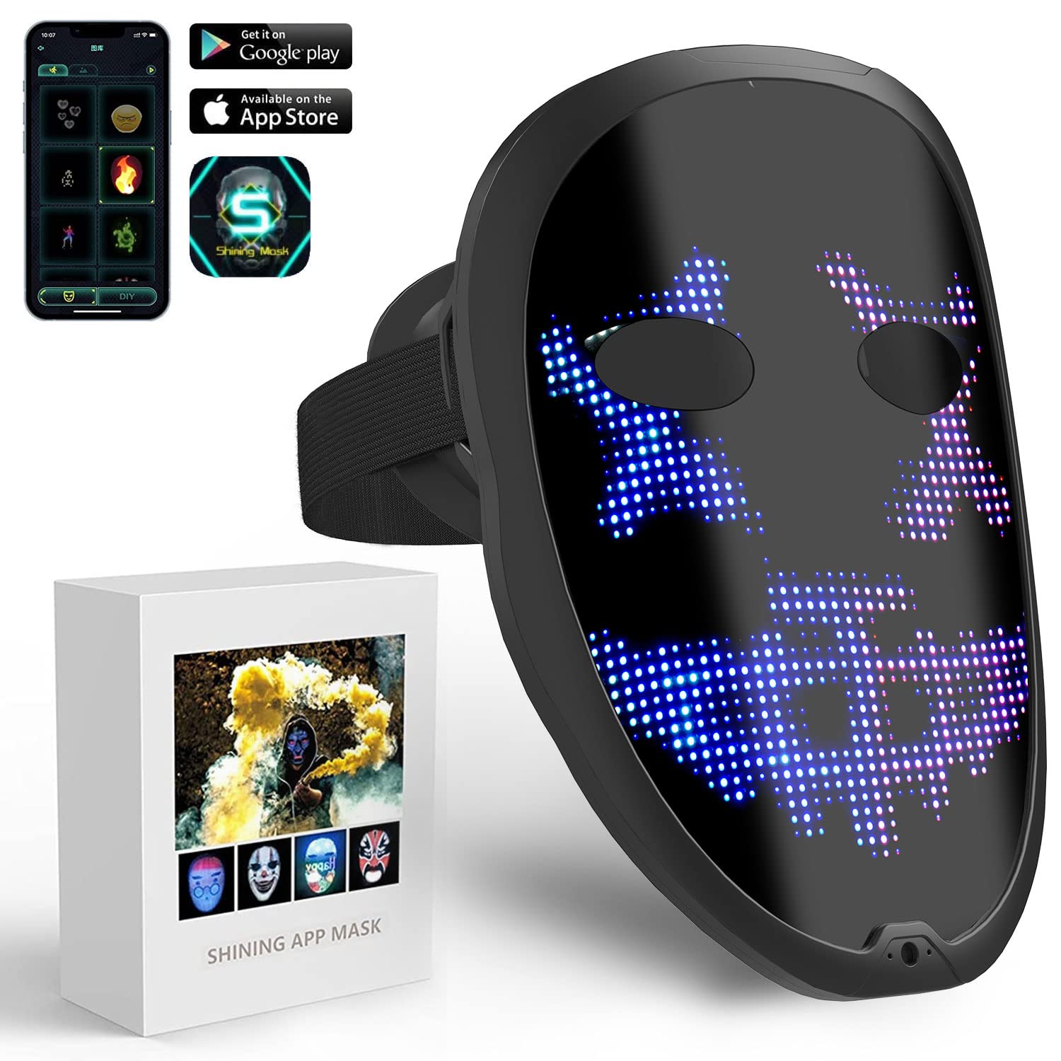 Mua Led Mask with Bluetooth Programmable,Ultra-light-thin Led Digital ...