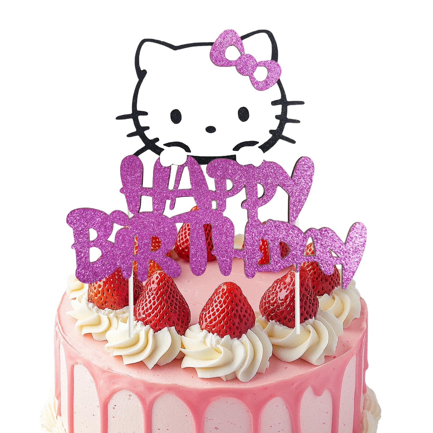 Photo 1 of 1Pcs Kitty Cat Cake topper party supplies Cake Decoration for kids birthday party decoration