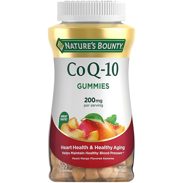 NATURE’S BOUNTY COQ10 GUMMIES, SUPPORTS HEART HEALTH, COQ10 200MG, PEACH MANGO FLAVOR, 100 COUN