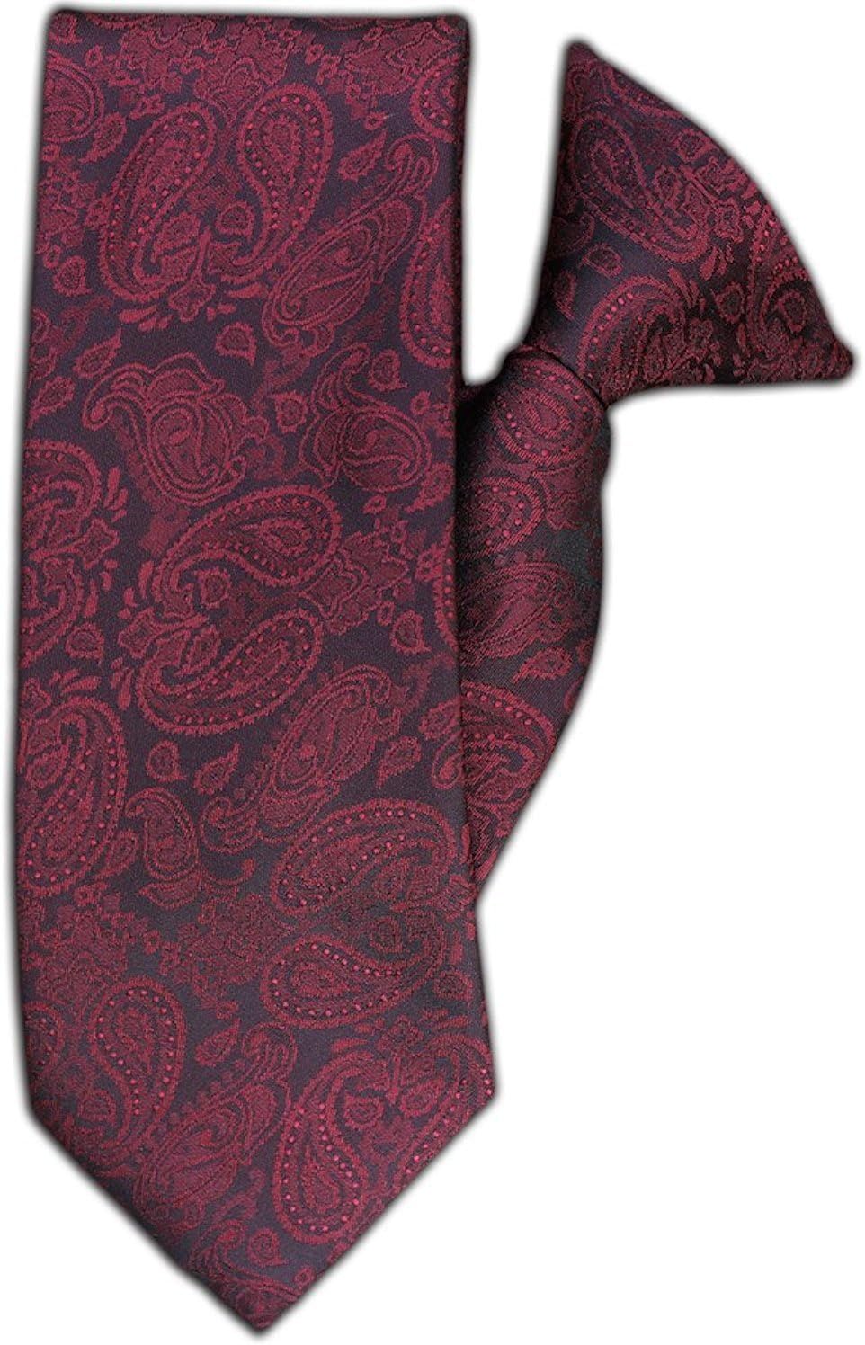 Red Paisley Design Clip On Tie (JH-1085)