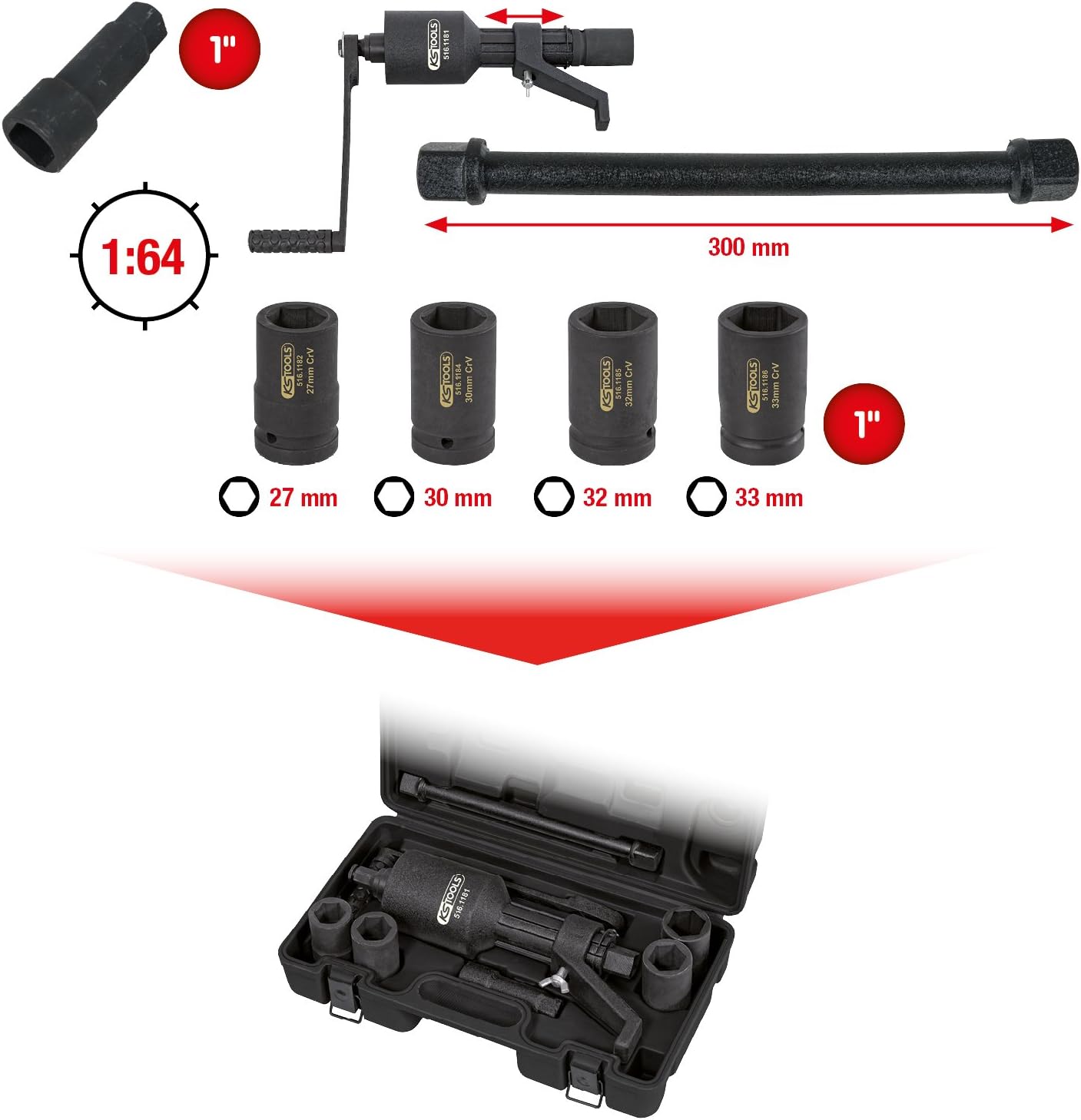 KS Tools 516.1180 1:64 Universal Torque Multiplier Set, Black - Image 3