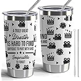 CWEGSJ Director Appreciation Gift Director 20oz Stainless Steel Tumbler with Lid and Straw Theater Director Actor Gift Future Comedy Tragedy Travel Coffee Cup (Truly Great Director)