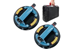 BAONEEDY 2 Pack 8“ Suction Cups for Glass,Heavy Duty Glass Suction Cups to Lift Large Glass,Max Load 880lbs Window Suction Cups,Powerful Industrial Glass Tile Suction Cup Tool for Glass,Granite