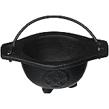 New Age Imports Inc. Small Pentagram Cast Iron Cauldron, 3 inches diameter