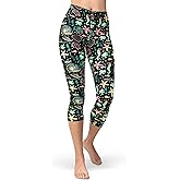 sissycos Women's Artistic Splash Printed Cropped Capri Leggings Buttery Soft Tights 21"