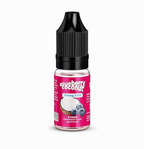 CBD Liquid 100mg 200mg 400mg mit und ohne Kühlung von KDM Liquids - Nikotinfrei (Blueberry Coconut, 100mg)