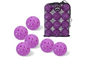 AILANFEI Pickleball Balls 6 Pack | 12 Pack- 40 Holes Outdoor Pickleball with Bag, Perfectly Balanced, High Bounce, Crack-Resistance，USAPA Standard - Multiple Colors