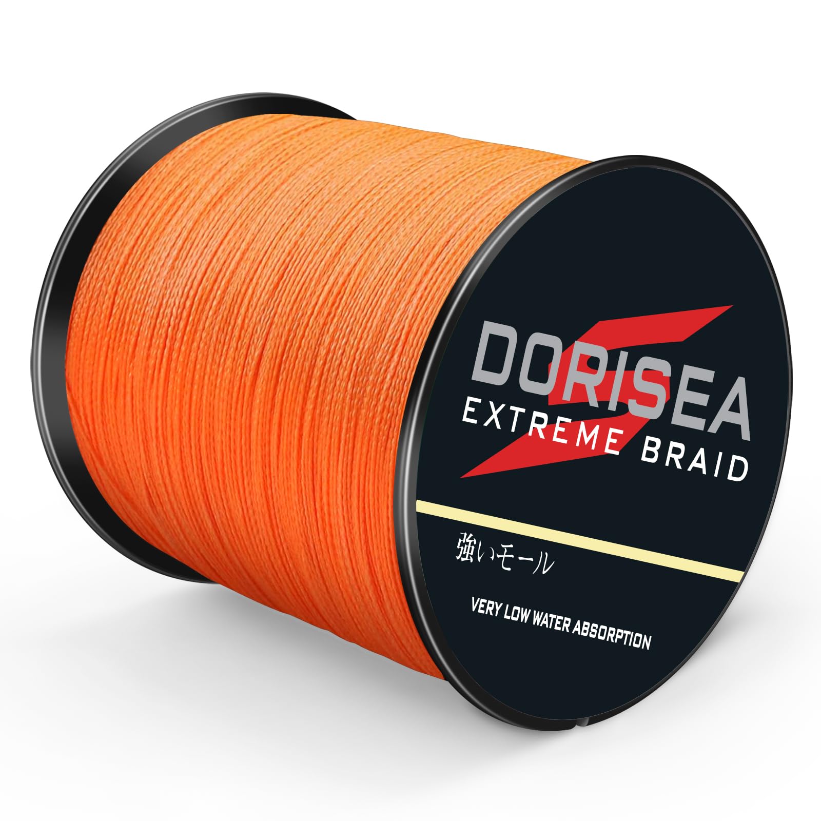 Dorisea Extreme Braid 100% Pe Braided Fishing Line 6-550Lb Test Fishing Wire 100m/109Yards Fishing String-Abrasion Resistant Incredible Superline Zero Stretch(Orange, 550lb/2.5mm(16Strands))