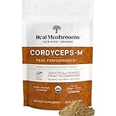 Real Mushrooms Cordyceps Mushroom Powder - Organic Cordyceps Powder Mushroom Energy and Wellness Support - Rich in Beta Glucans - Non-GMO, Vegan Supplement, 60 Servings
